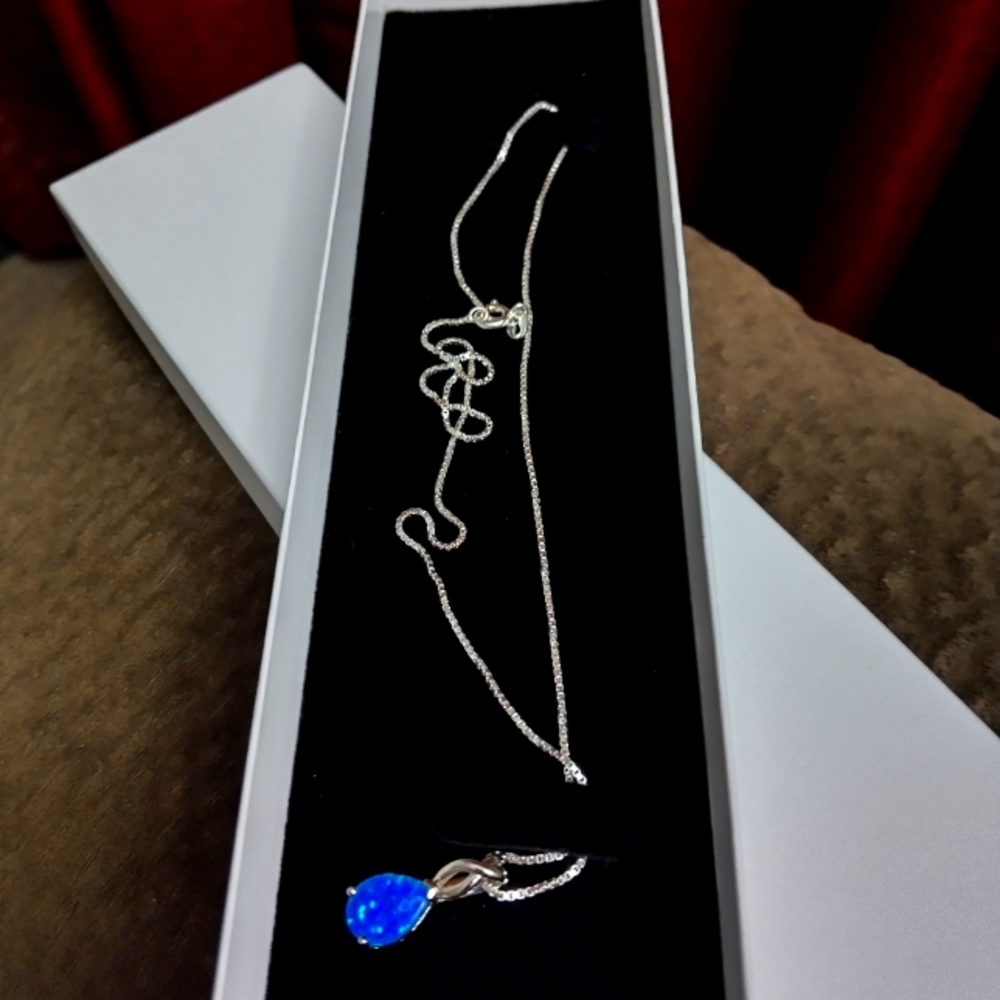 Sterling silver ocean necklace